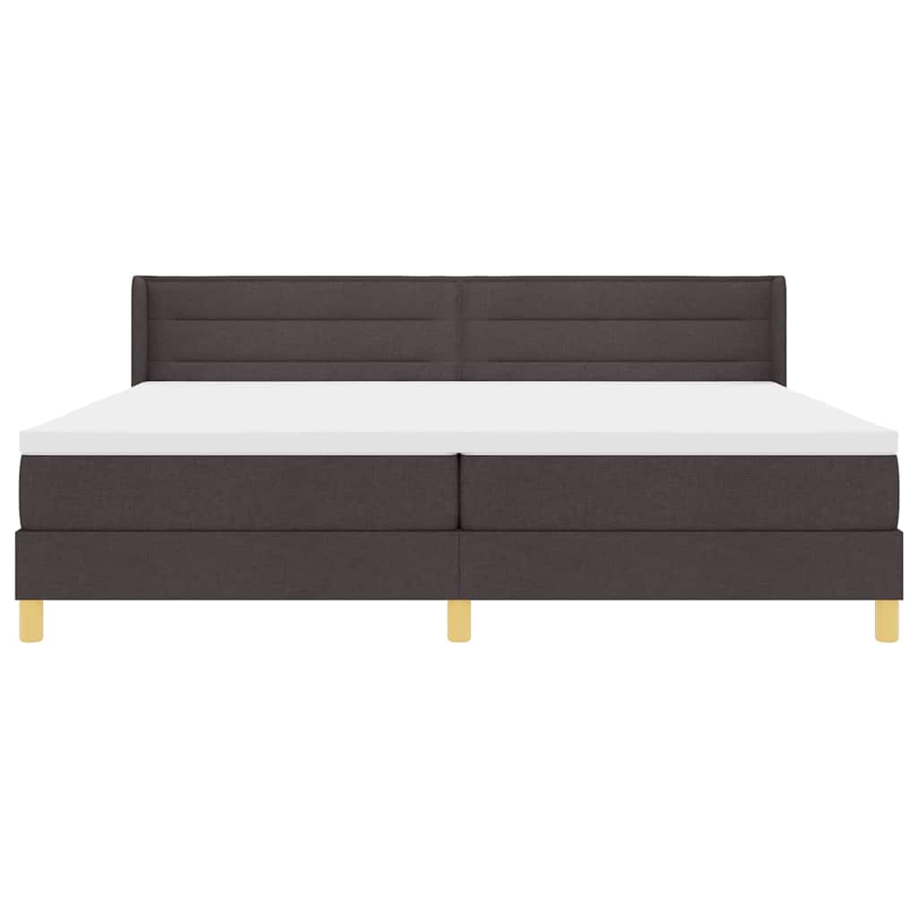 vidaXL Letto a molle Marrone scuro e Bianco 200 x 200 cm Tessuto