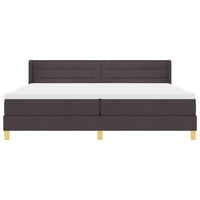 vidaXL Letto a molle Marrone scuro e Bianco 200 x 200 cm Tessuto
