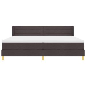 vidaXL Letto a molle Marrone scuro e Bianco 200 x 200 cm Tessuto