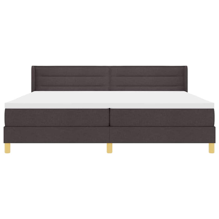 vidaXL Letto a molle Marrone scuro e Bianco 200 x 200 cm Tessuto