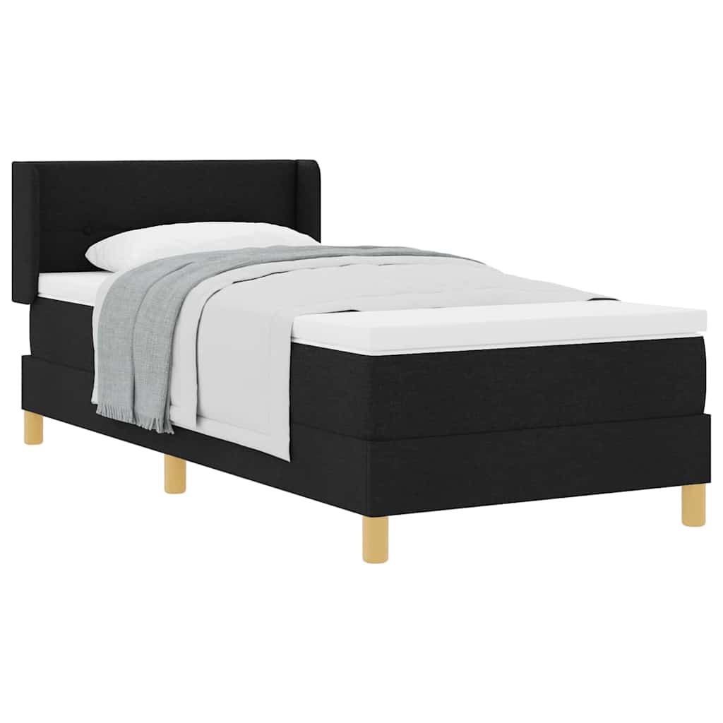 vidaXL Letto a molle Nero e Bianco e Nero 80 x 200 cm Tessuto