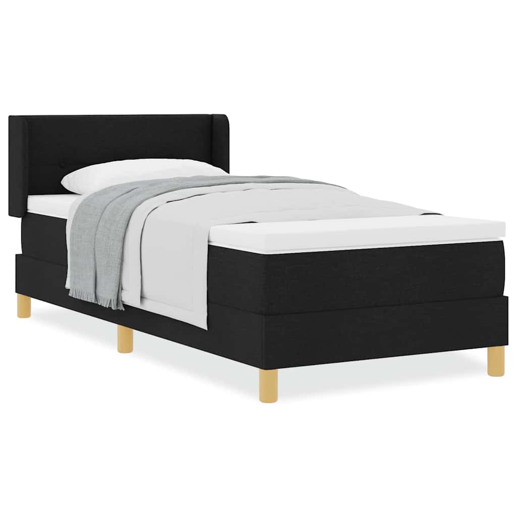 vidaXL Letto a molle Nero e Bianco e Nero 80 x 200 cm Tessuto