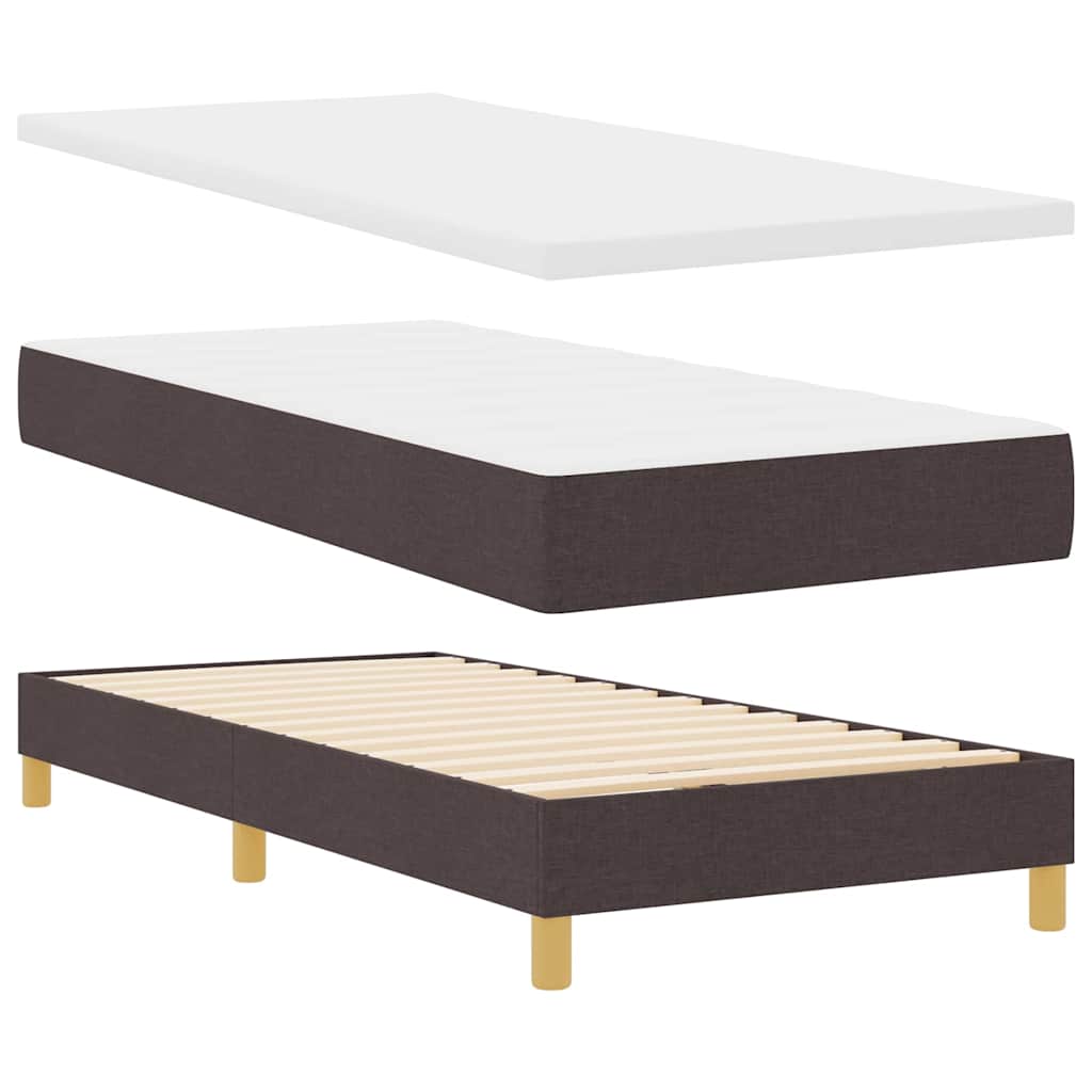 vidaXL Letto a molle Marrone scuro e Bianco 80 x 200 cm Tessuto