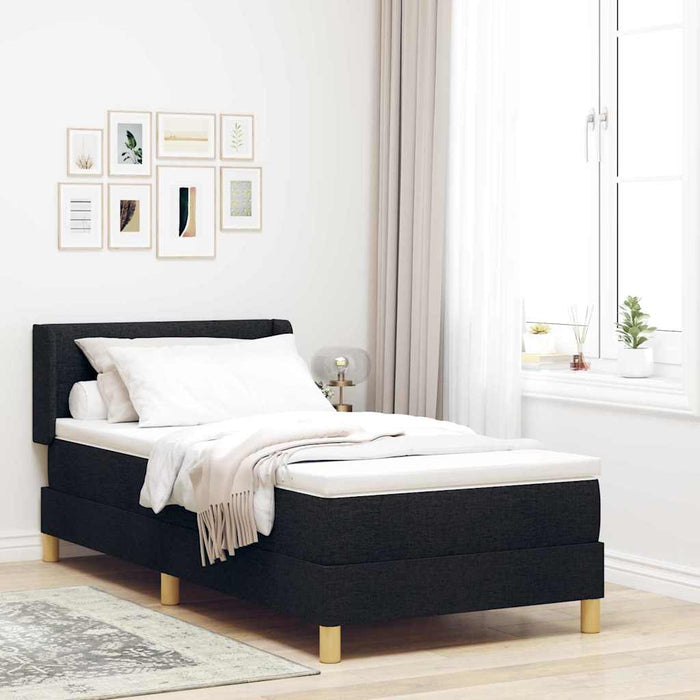 vidaXL Letto a molle con materasso Nero e Bianco 90 x 190 cm Tessuto