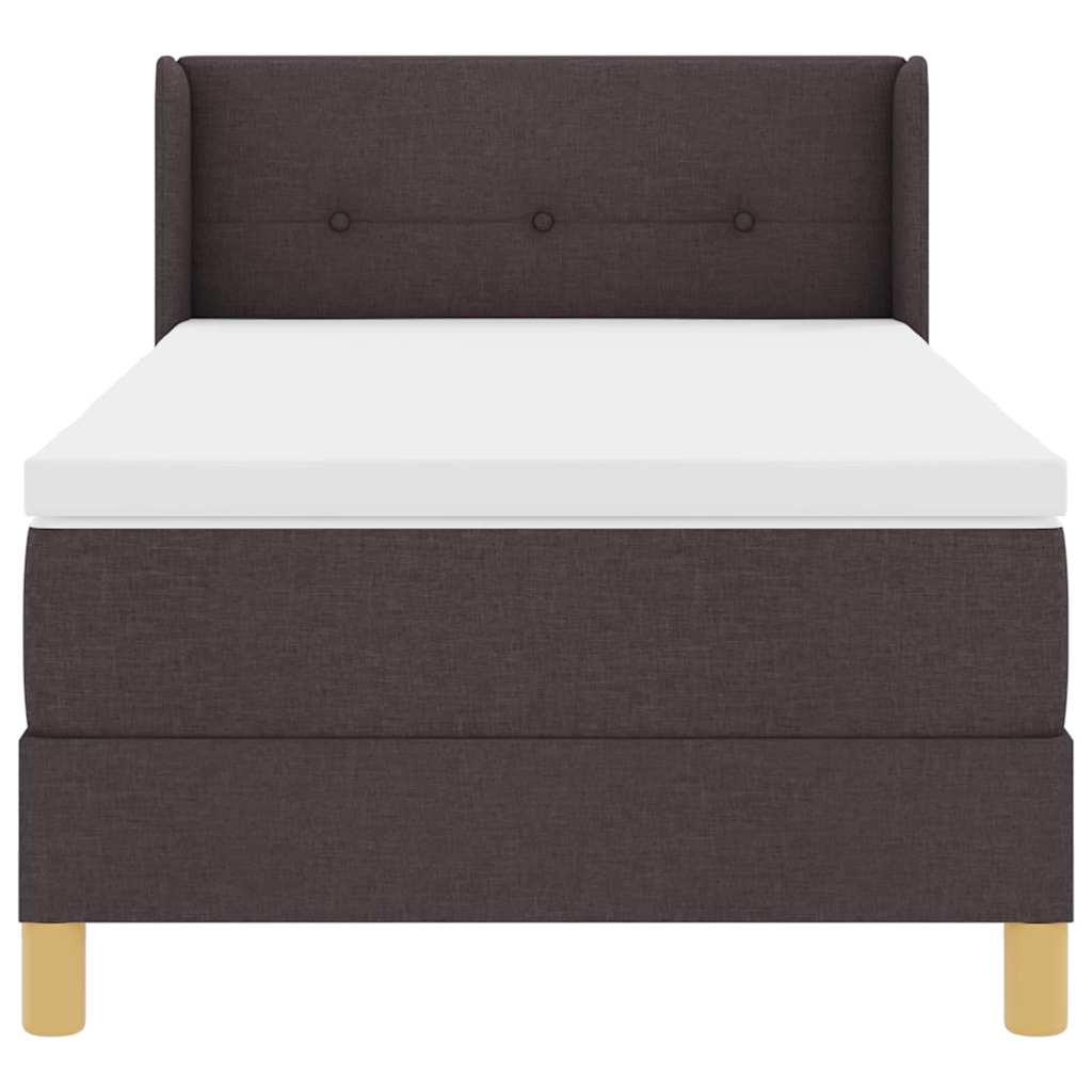 vidaXL Letto a molle con materasso Bianco e Marrone Scuro 90 x 190 cm