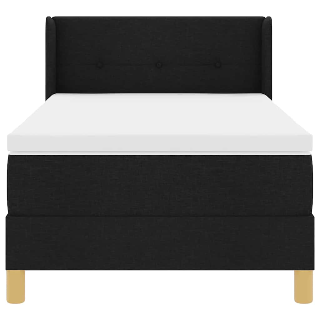 vidaXL Letto a molle con materasso Nero e Bianco 90 x 200 cm Tessuto
