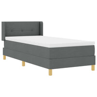 Letto a molle con testiera-Rete con Testiera Grigio scuro 200 x 100 cm Poliestere 471296