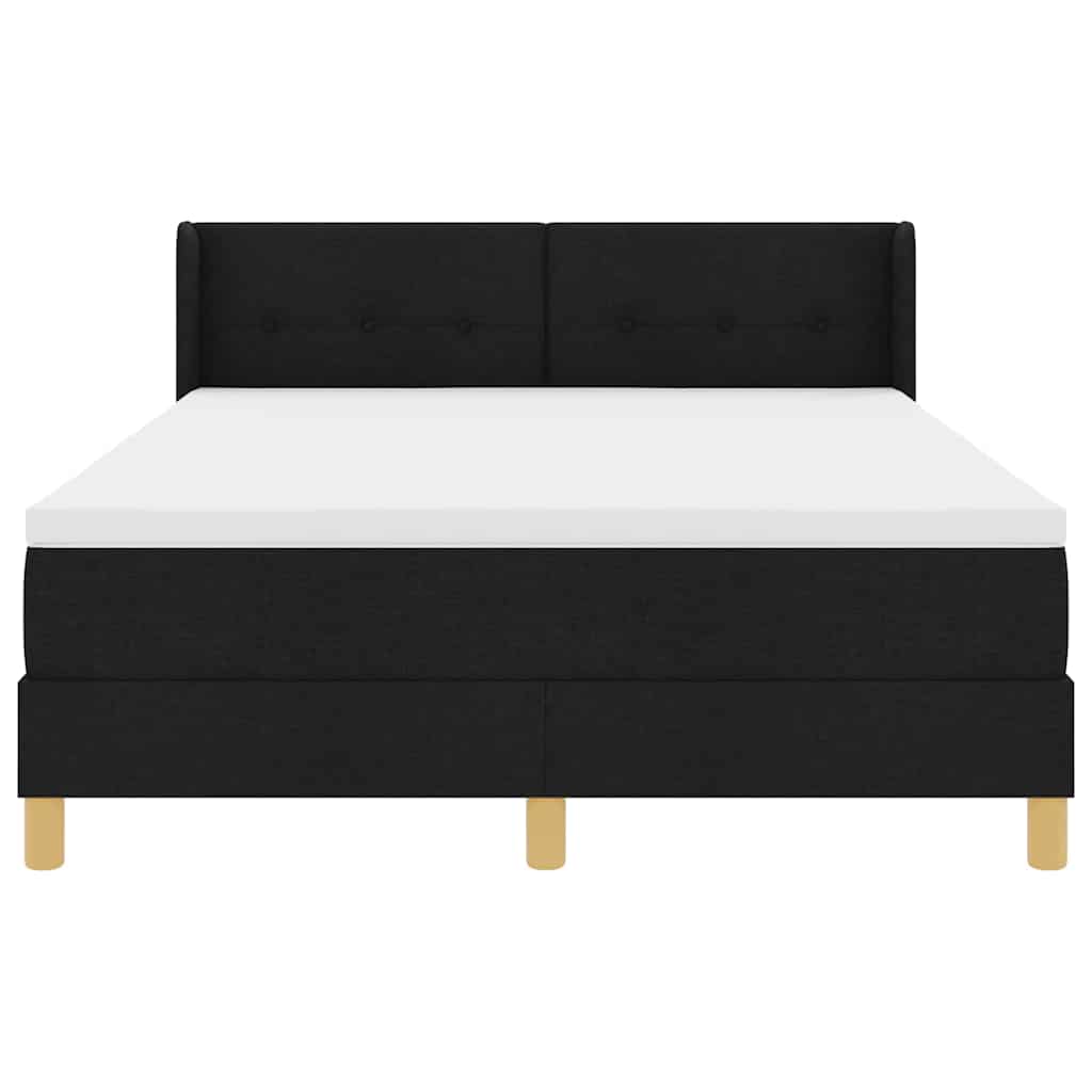 vidaXL Letto a molle con materasso Bianco e Nero 140 x 190 cm Tessuto