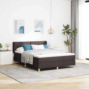 vidaXL Letto a molle con materasso Marrone scuro 140 x 200 cm Tessuto
