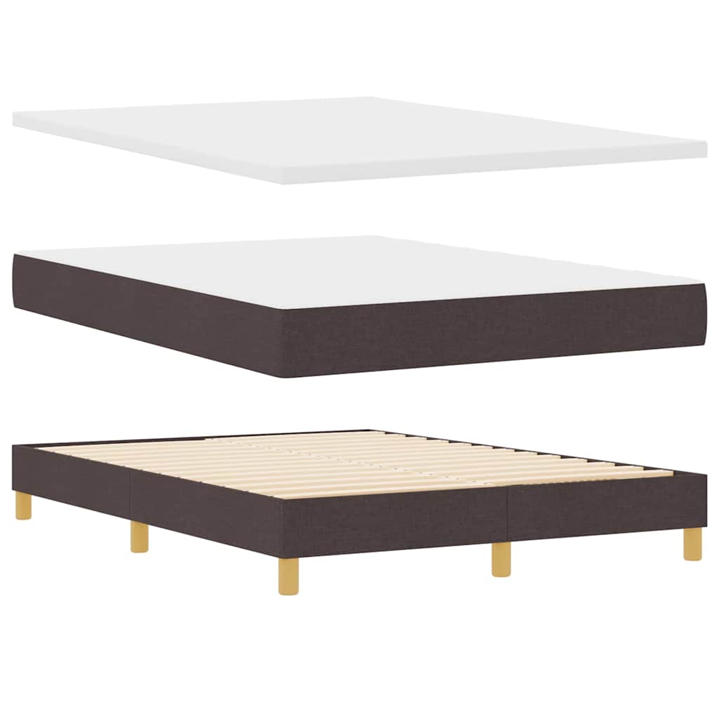 vidaXL Letto a molle con materasso Marrone scuro 140 x 200 cm Tessuto