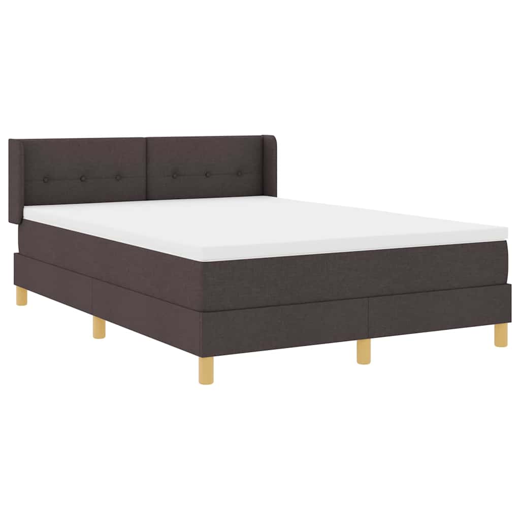 vidaXL Letto a molle con materasso Marrone scuro 140 x 200 cm Tessuto
