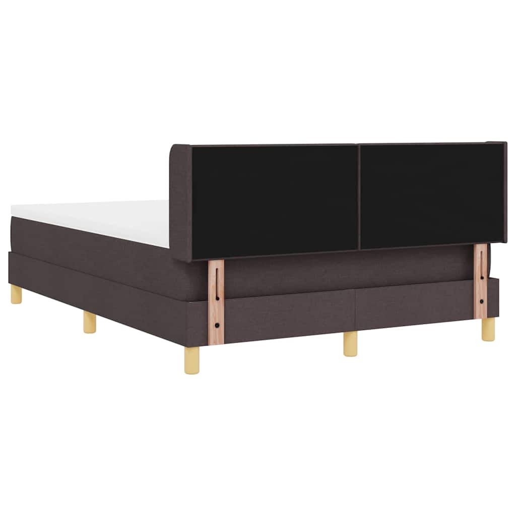 vidaXL Letto a molle con materasso Marrone scuro 140 x 200 cm Tessuto