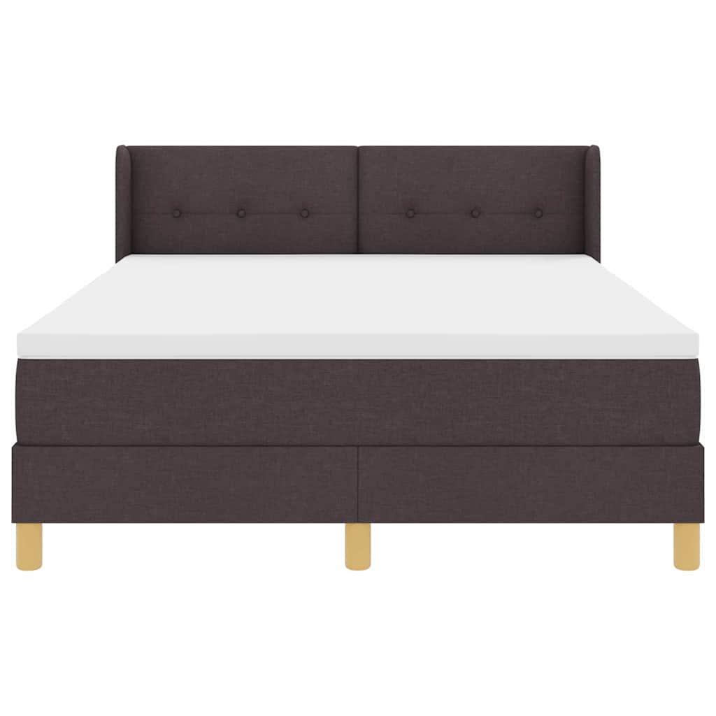 vidaXL Letto a molle con materasso Marrone scuro 140 x 200 cm Tessuto
