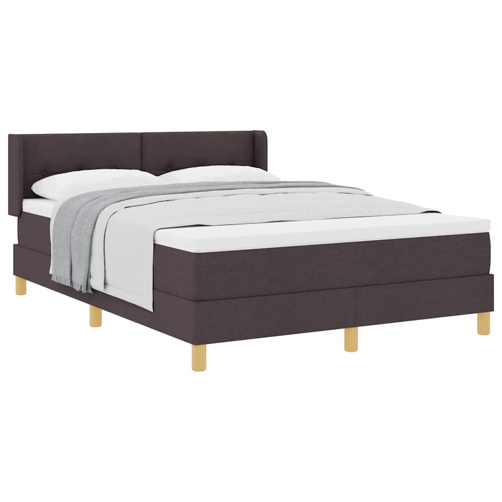 vidaXL Letto a molle con materasso Marrone scuro 140 x 200 cm Tessuto