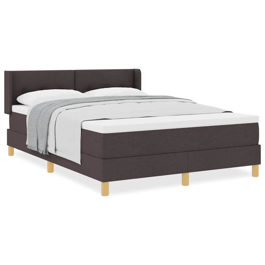 vidaXL Letto a molle con materasso Marrone scuro 140 x 200 cm Tessuto