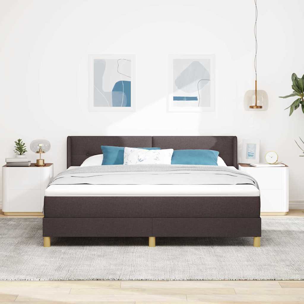 vidaXL Letto a molle Marrone scuro e Bianco 180 x 200 cm Poliestere