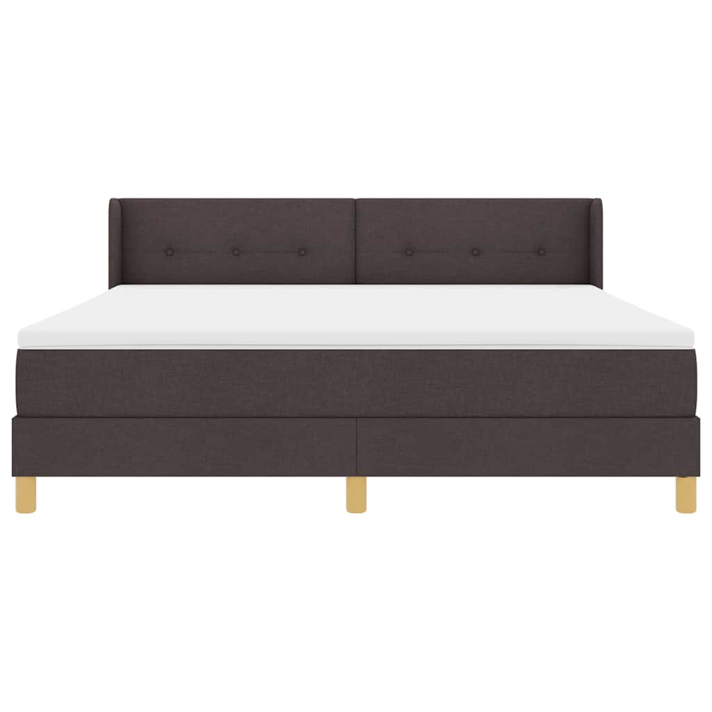 vidaXL Letto a molle Marrone scuro e Bianco 180 x 200 cm Poliestere