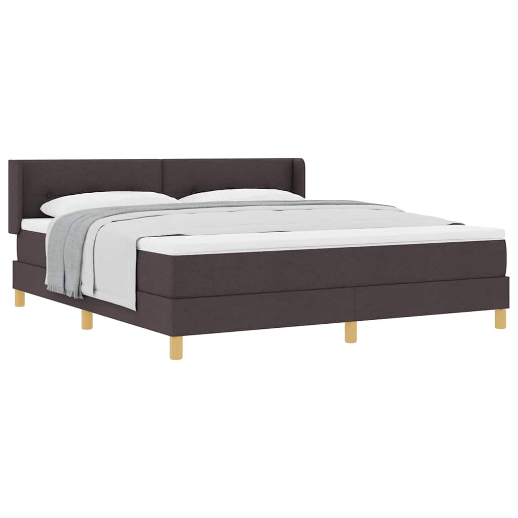 vidaXL Letto a molle Marrone scuro e Bianco 180 x 200 cm Poliestere