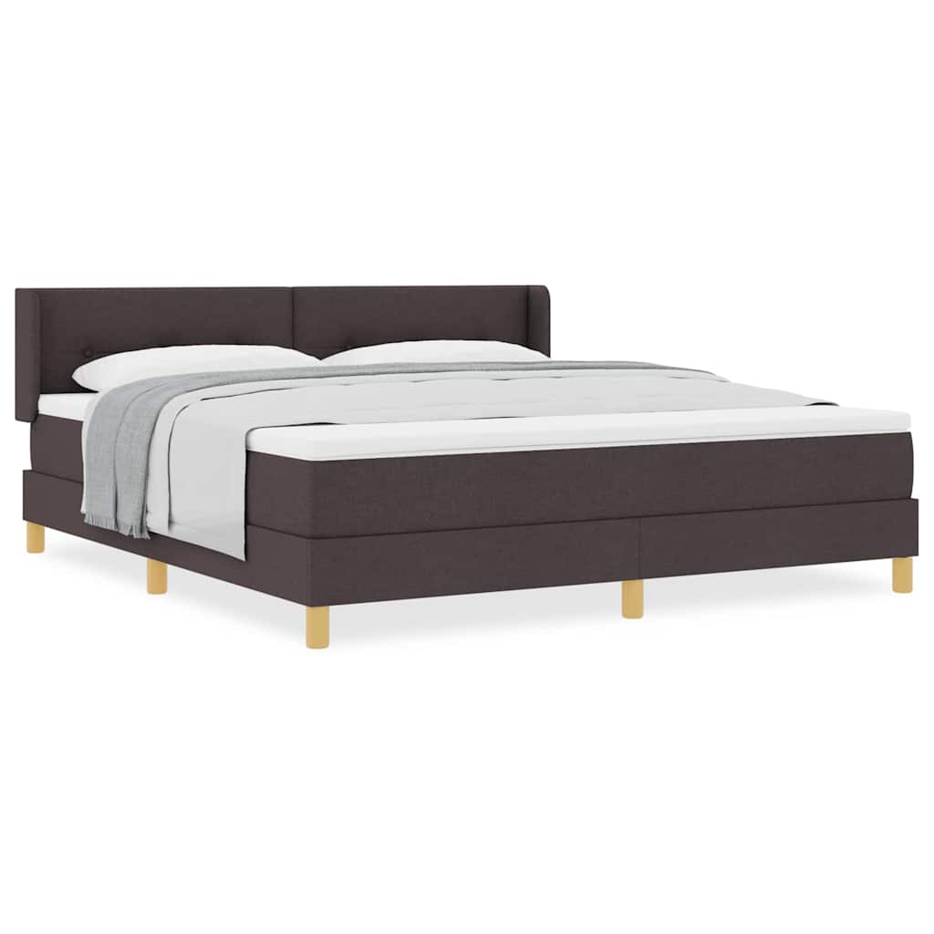 vidaXL Letto a molle Marrone scuro e Bianco 180 x 200 cm Poliestere