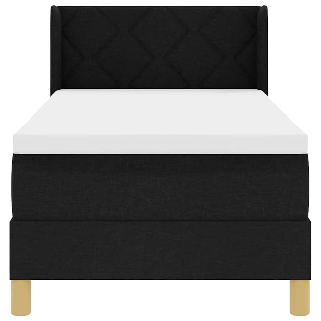 vidaXL Letto a molle Nero e Bianco e Nero 80 x 200 cm Tessuto
