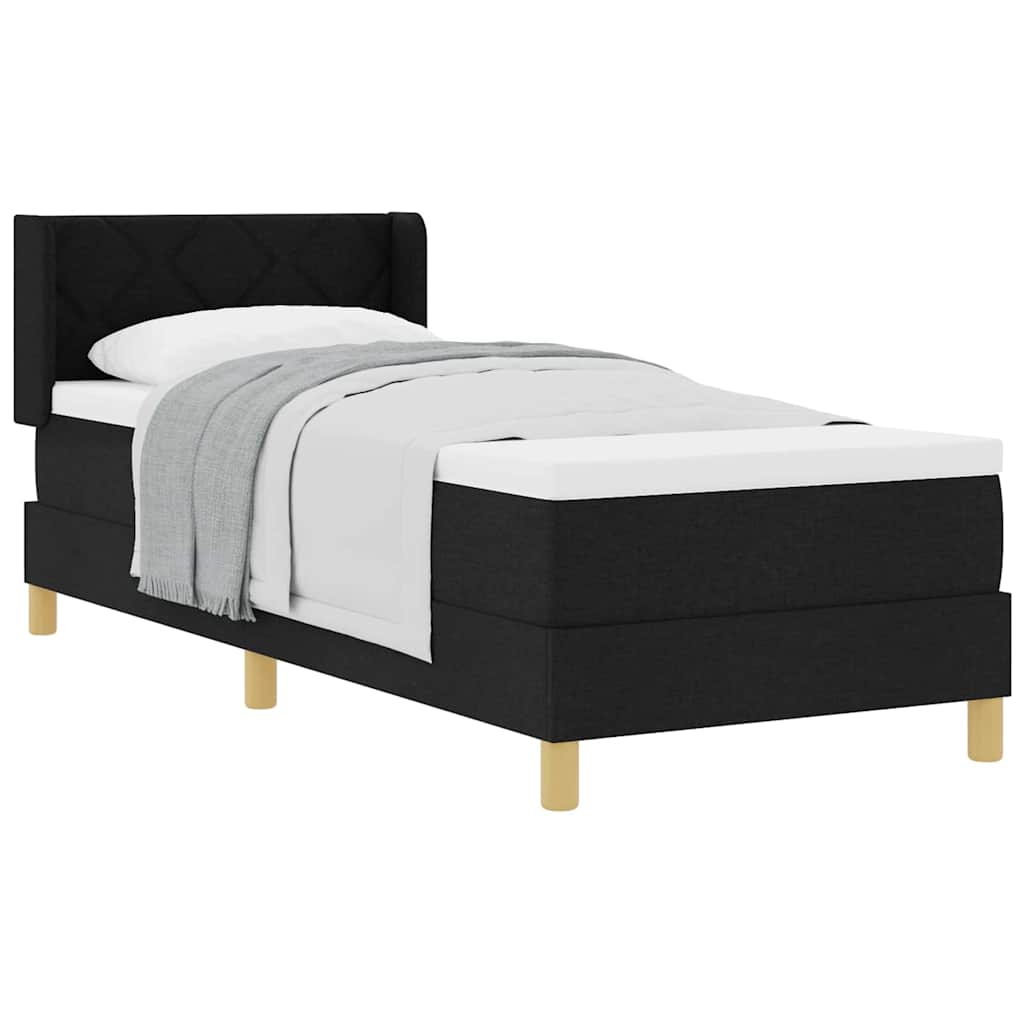 vidaXL Letto a molle Nero e Bianco e Nero 80 x 200 cm Tessuto