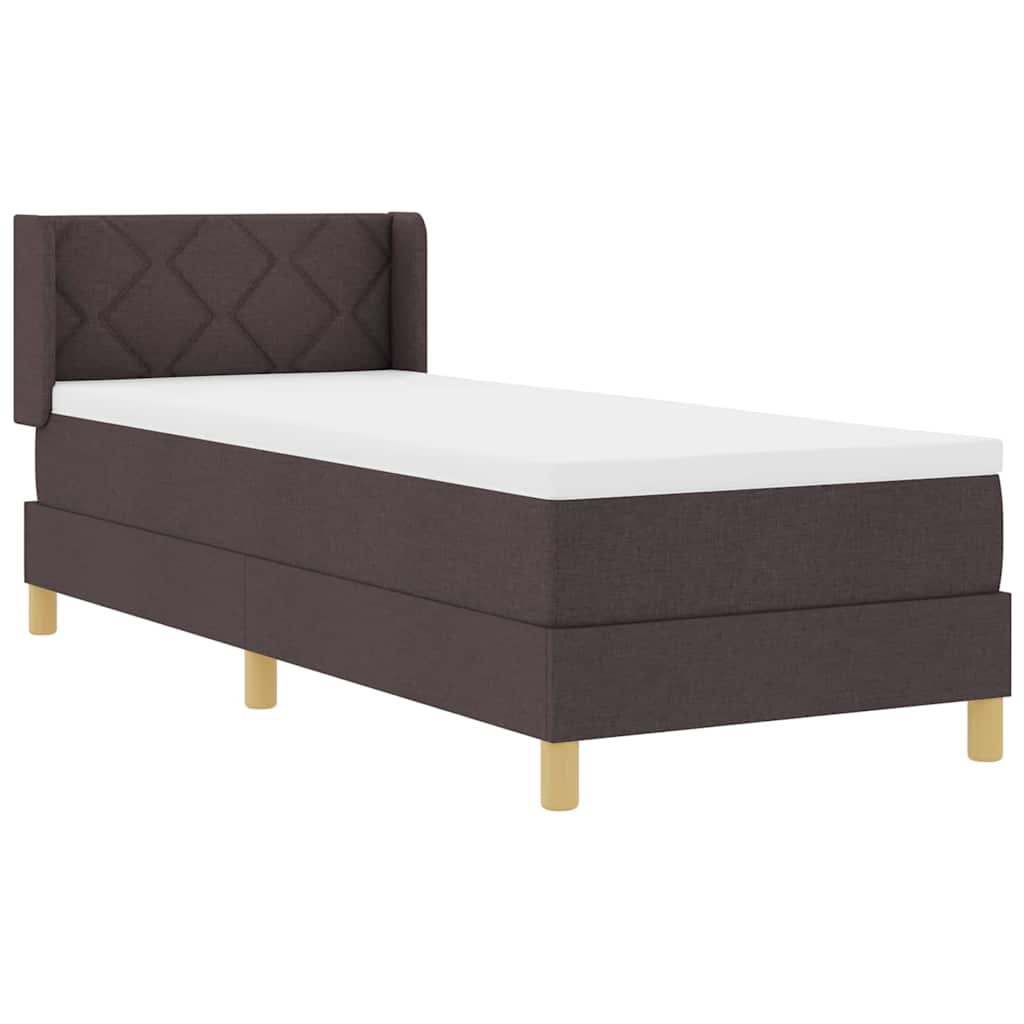 vidaXL Letto a molle Marrone scuro e Bianco 80 x 200 cm Tessuto