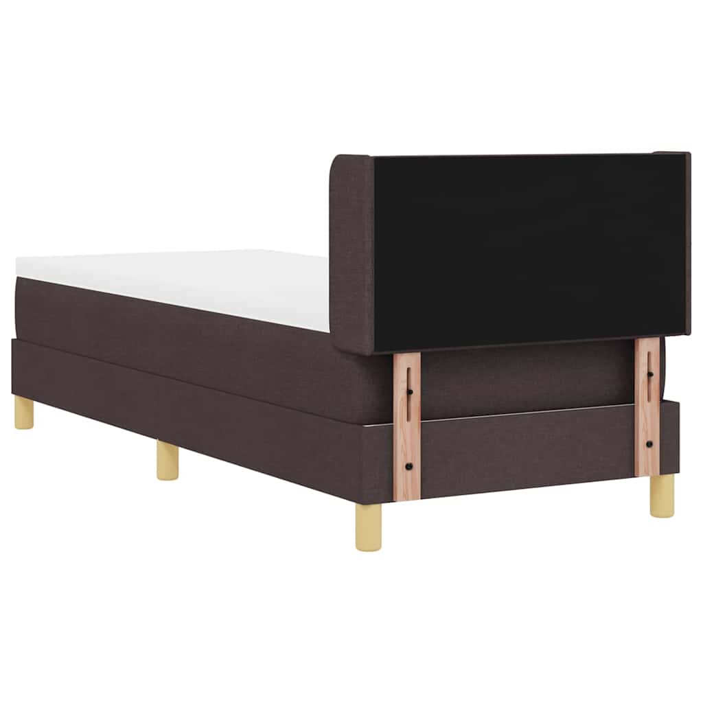 vidaXL Letto a molle Marrone scuro e Bianco 80 x 200 cm Tessuto