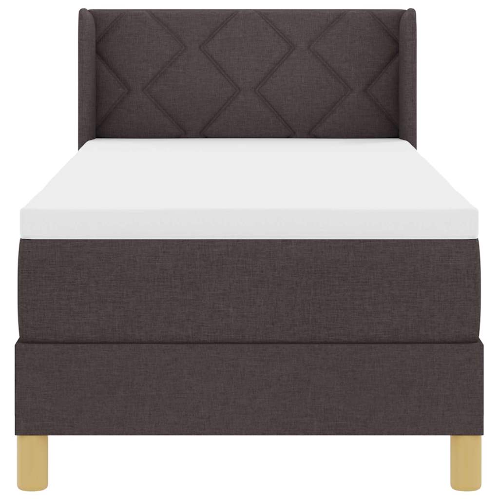 vidaXL Letto a molle Marrone scuro e Bianco 80 x 200 cm Tessuto
