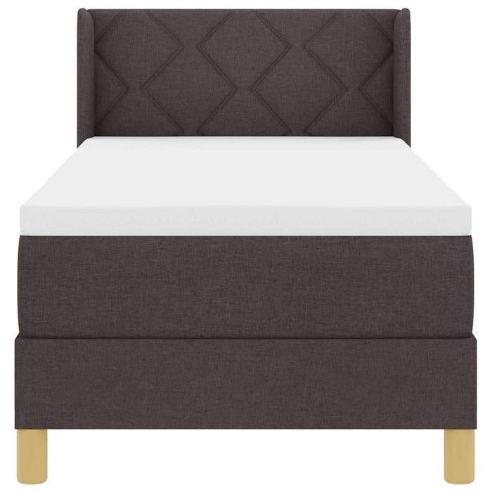 vidaXL Letto a molle Marrone scuro e Bianco 80 x 200 cm Tessuto