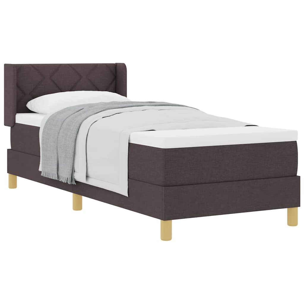 vidaXL Letto a molle Marrone scuro e Bianco 80 x 200 cm Tessuto