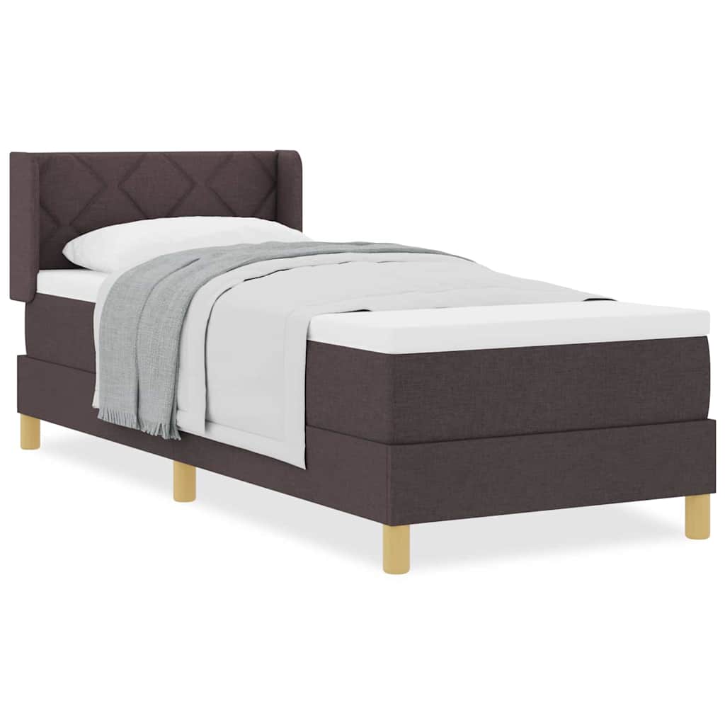 vidaXL Letto a molle Marrone scuro e Bianco 80 x 200 cm Tessuto