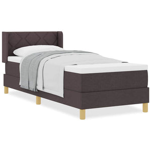 vidaXL Letto a molle Marrone scuro e Bianco 80 x 200 cm Tessuto