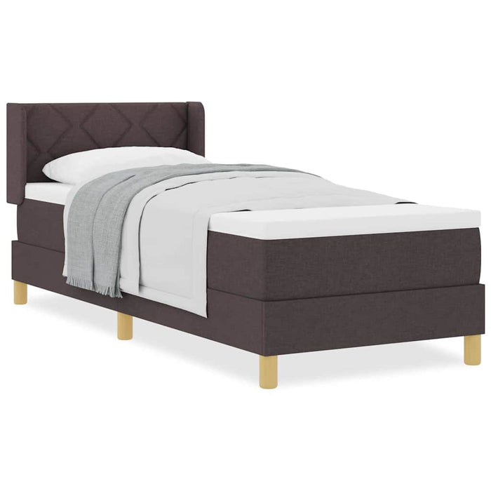 vidaXL Letto a molle Marrone scuro e Bianco 80 x 200 cm Tessuto