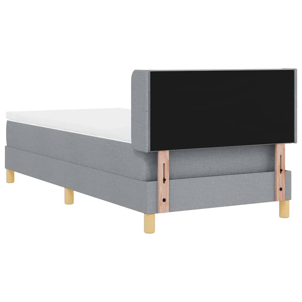 Letto a molle con testiera Grigio chiaro 190 x 90 cm Poliestere