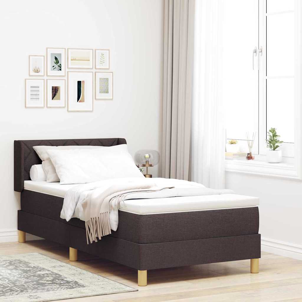 vidaXL <strong>Letto a Molle< / strong> Marrone scuro 90 x 190 cm
