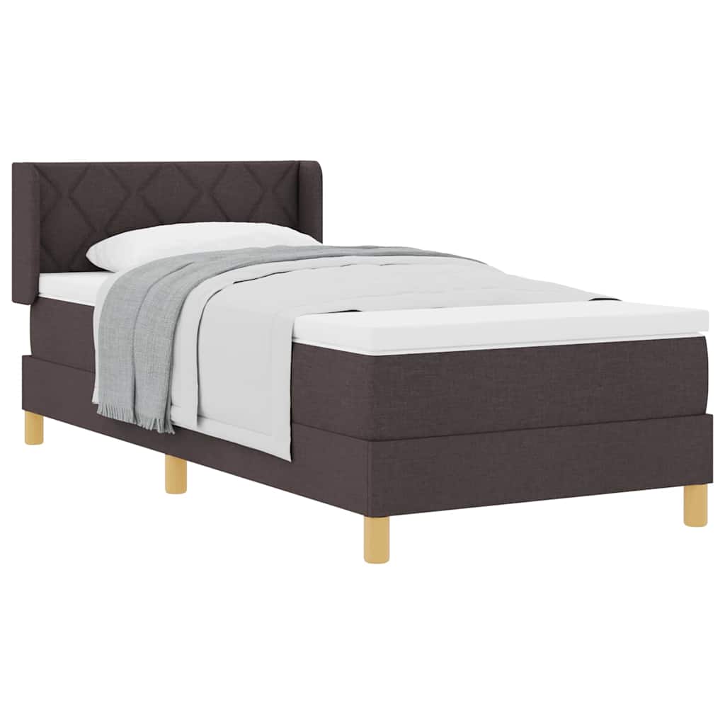 vidaXL <strong>Letto a Molle< / strong> Marrone scuro 90 x 190 cm