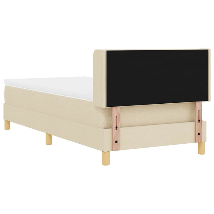 Letto a molle con materasso-Struttura Letto con Materasso Crema 190 x 90 cm Poliestere