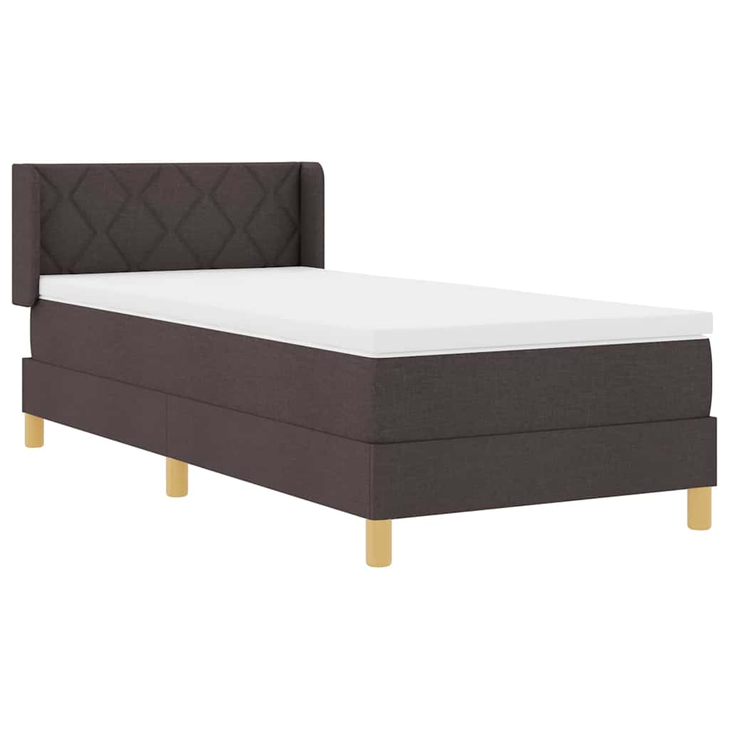 vidaXL Letto a molle con materasso Marrone scuro 90 x 200 cm legno