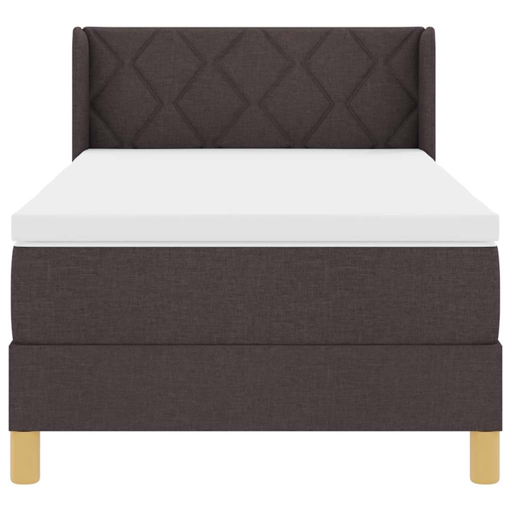 vidaXL Letto a molle con materasso Marrone scuro 90 x 200 cm legno