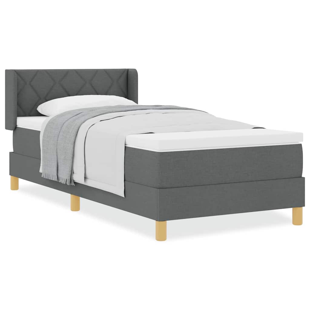 vidaXL <strong>Letto a Molle< / strong> Grigio scuro 100 x 200 cm
