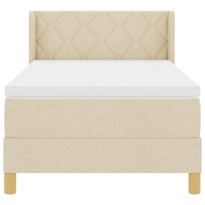 Letto a molle con materasso Crema 200 x 100 cm Poliestere 3341347