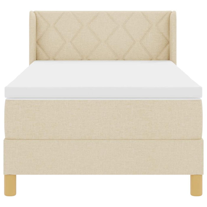 Letto a molle con materasso Crema 200 x 100 cm Poliestere 3341347