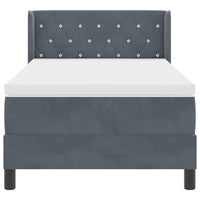 Letto a molle con materasso Grigio scuro 190 x 90 cm Poliestere 3341391