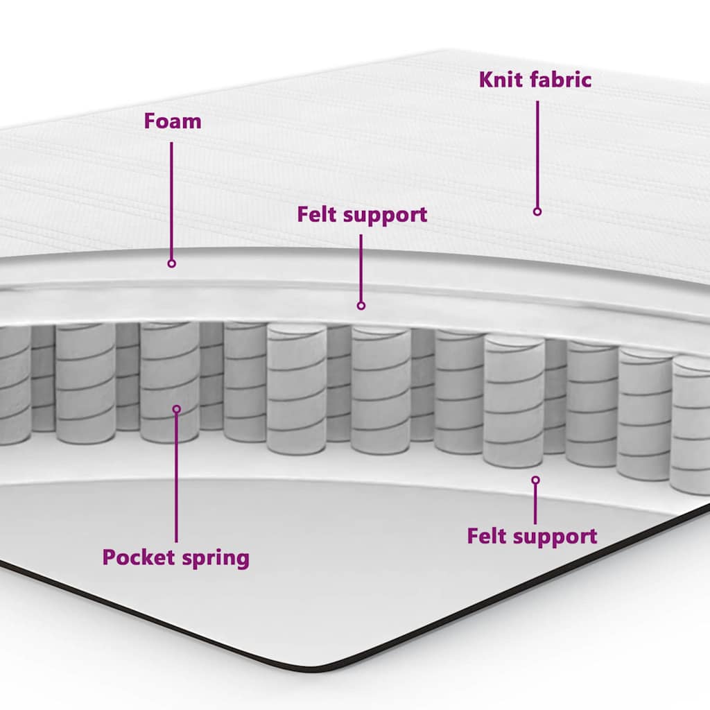 Letto a molle con materasso Nero 190 x 90 cm Poliestere 3341392