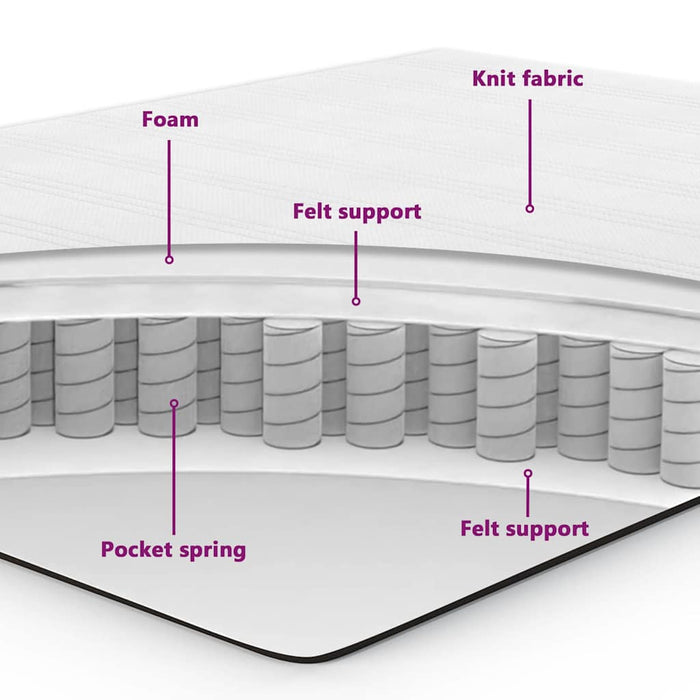 Letto a molle con materasso Nero 190 x 90 cm Poliestere 3341392