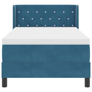 Letto a molle con materasso-Struttura Letto con Materasso Blu Scuro 200 x 90 cm Poliestere 766205