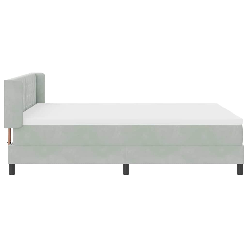 Letto a molle Grigio chiaro 200 x 140 cm Poliestere 3341414