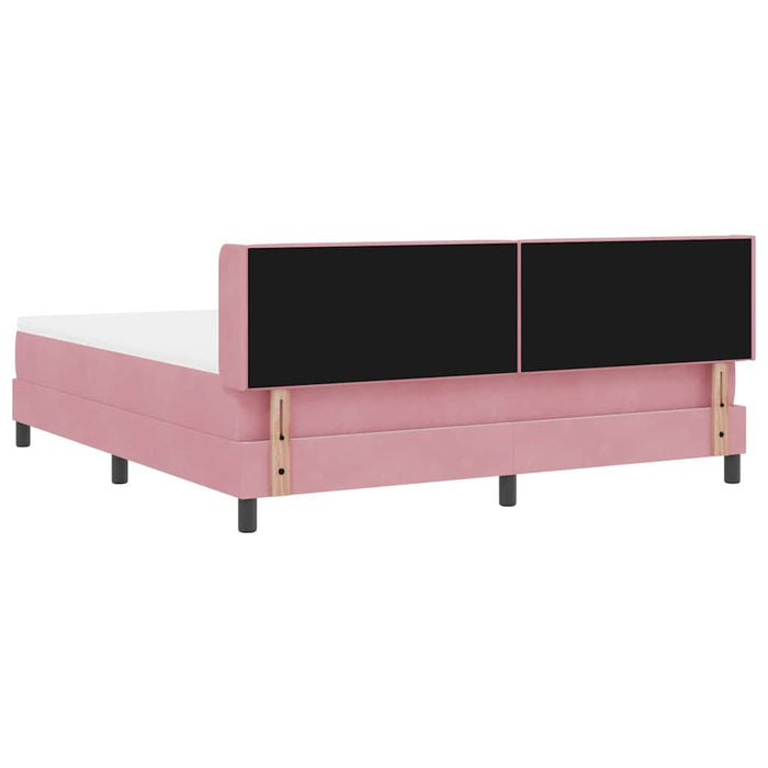 Letto a molle con materasso Rosa 200 x 180 cm Poliestere 3341431