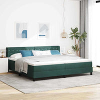 Letto a molle con materasso Verde Scuro 200 x 200 cm Poliestere 3341435