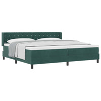Letto a molle con materasso Verde Scuro 200 x 200 cm Poliestere 3341435